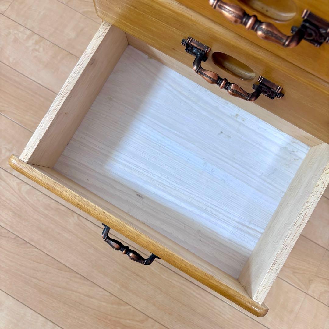 木製チェスト 5段 引き出し収納 小物収納 コンパクト アンティーク調 タンス