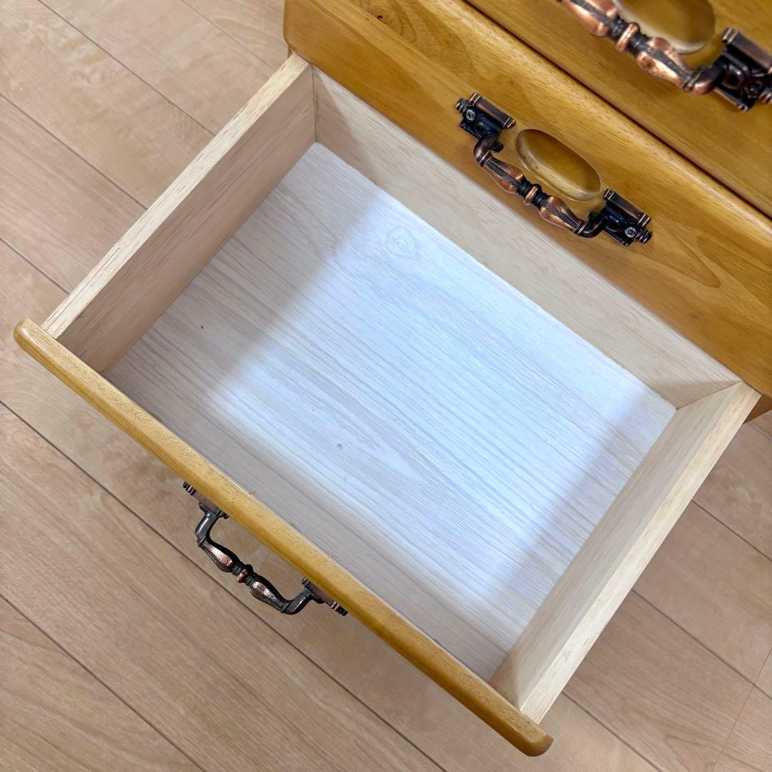 木製チェスト 5段 引き出し収納 小物収納 コンパクト アンティーク調 タンス