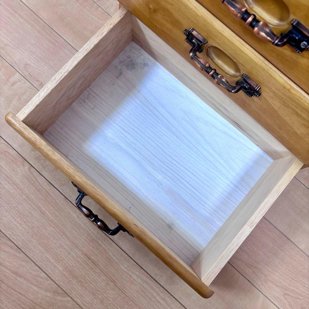 木製チェスト 5段 引き出し収納 小物収納 コンパクト アンティーク調 タンス