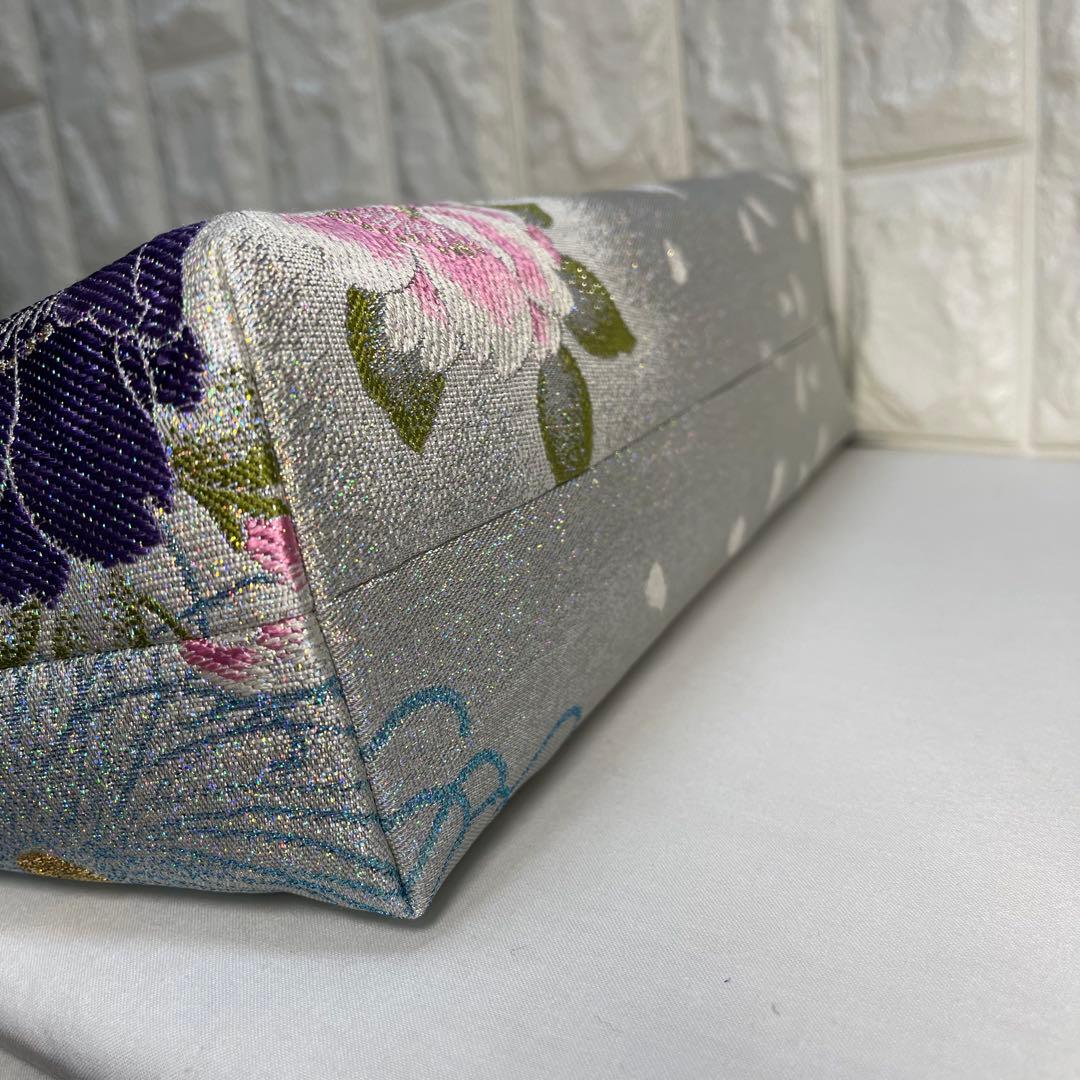 ❷帯リメイクバッグ高級 正絹袋帯︎︎✦︎乱菊︎︎✦︎花✿大size(Dカン・底板付き)