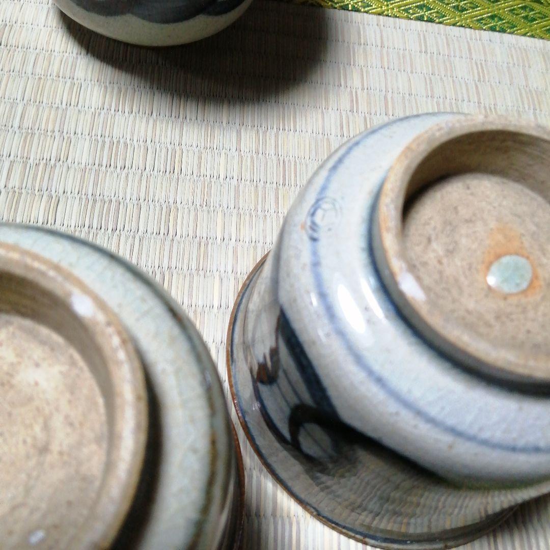 犬山焼　安南手蓋付碗　6客　10cm　大正〜昭和初期