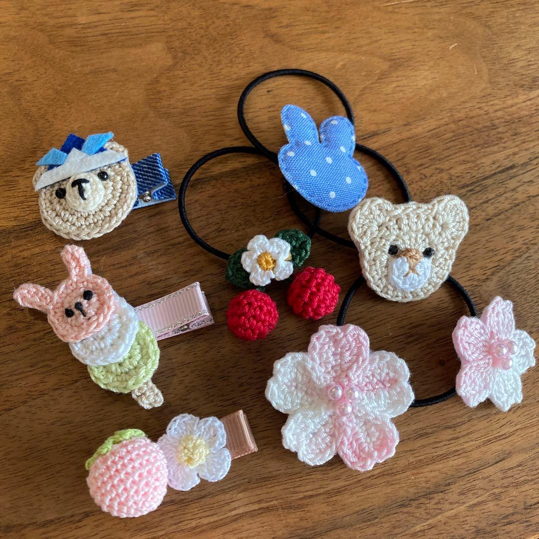 ぽこうま様ご確認用☆ベビーヘアクリップ　ヘアゴム