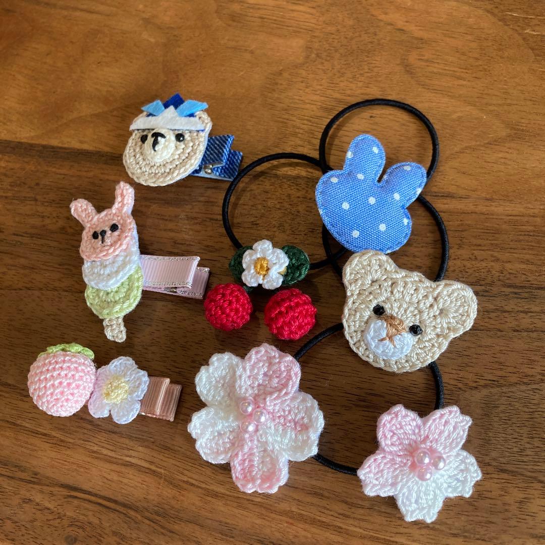 ぽこうま様ご確認用☆ベビーヘアクリップ　ヘアゴム