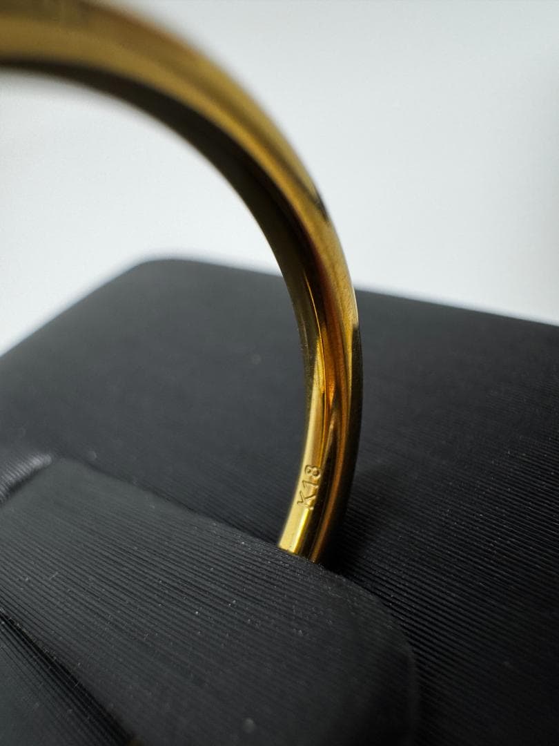 美品/日本製K18ゴールド シンプルバンドリング1.55g 11号