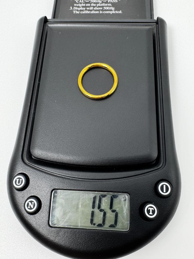 美品/日本製K18ゴールド シンプルバンドリング1.55g 11号