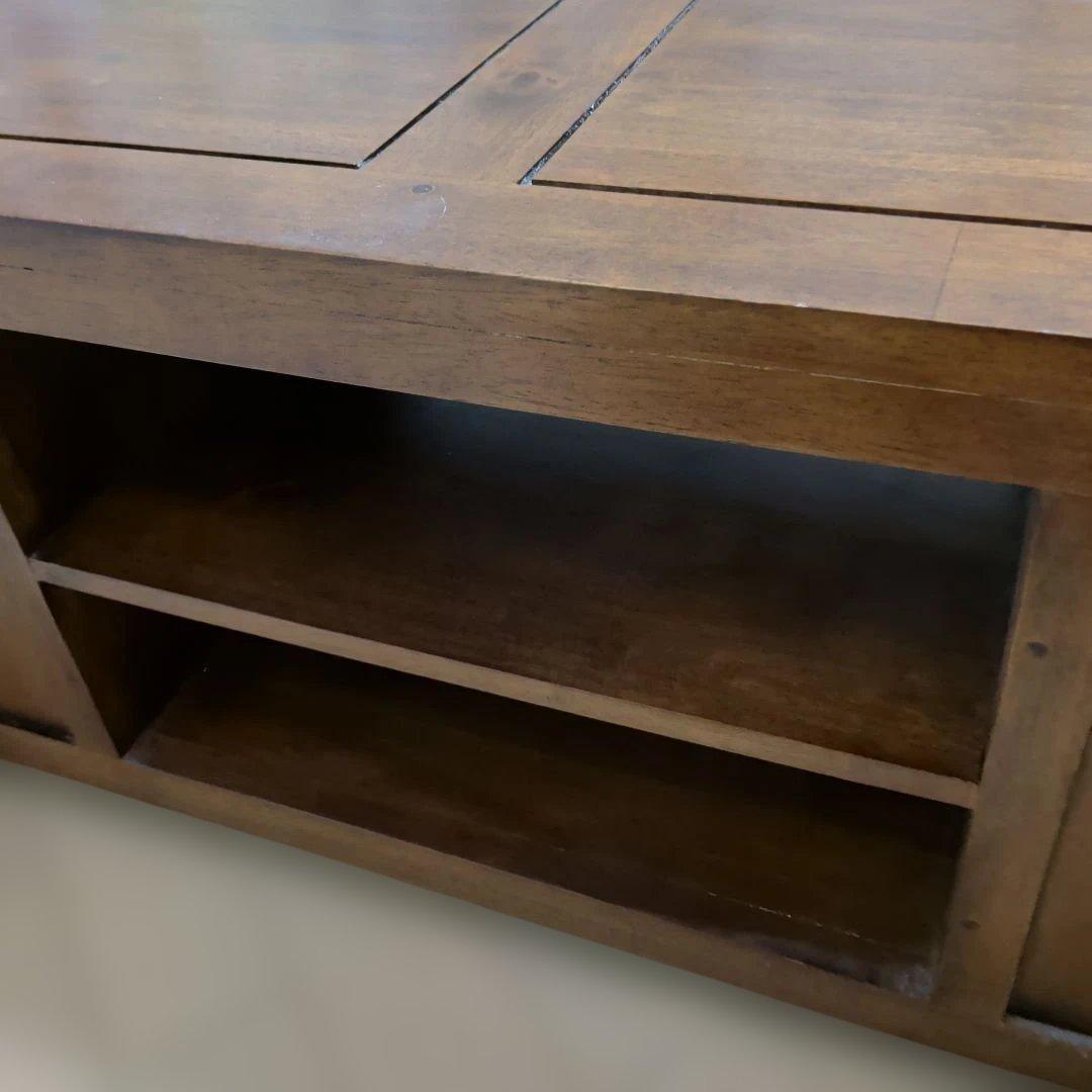 木製テレビ台 収納付き アジアンテイスト（送料込）