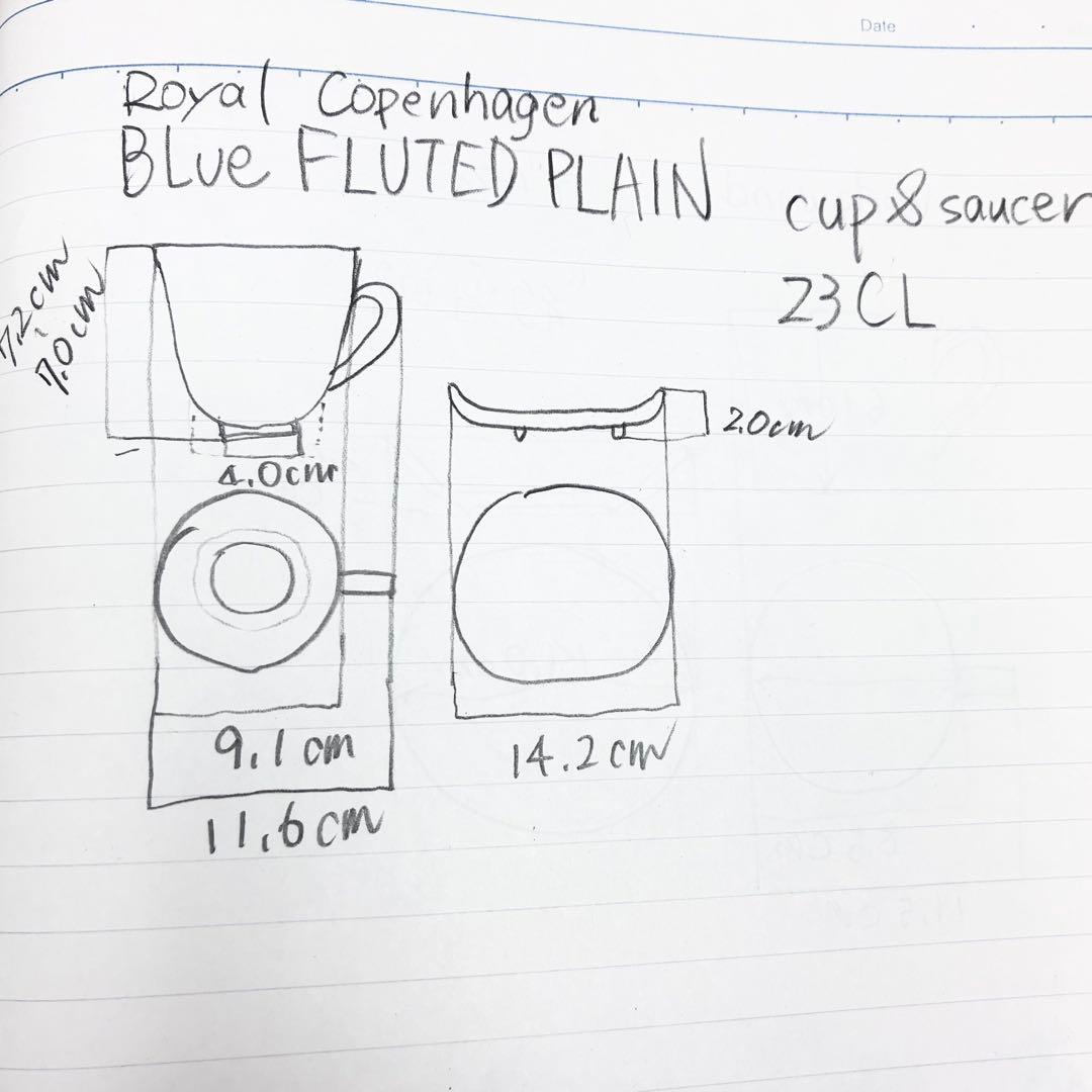 新品未使用　ロイヤルコペンハーゲン ブルーフルーテッド カップ&ソーサー　箱付き