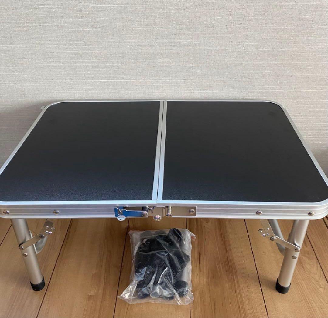 ２個セット　テーブル　折りたたみ　アウトドア　収納　ブラック　キャンプテーブル