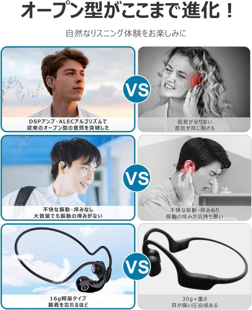 【新品 未使用品】オープンイヤーイヤホン DSPアンプ搭載