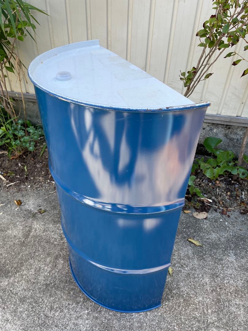 和幸 日下田様用 ドラム缶 半切り 縦半分 無加工 内面塗装無し 2個