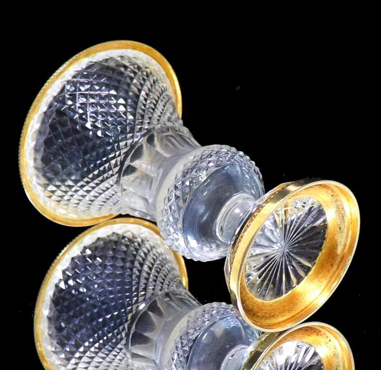 オールド・バカラ 1890年 ディアマン・ビゾー ブロンズ装飾 花瓶 メディチ