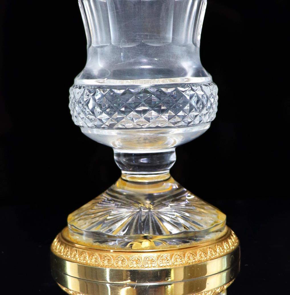 オールド・バカラ 1890年 ディアマン・ビゾー ブロンズ装飾 花瓶 メディチ