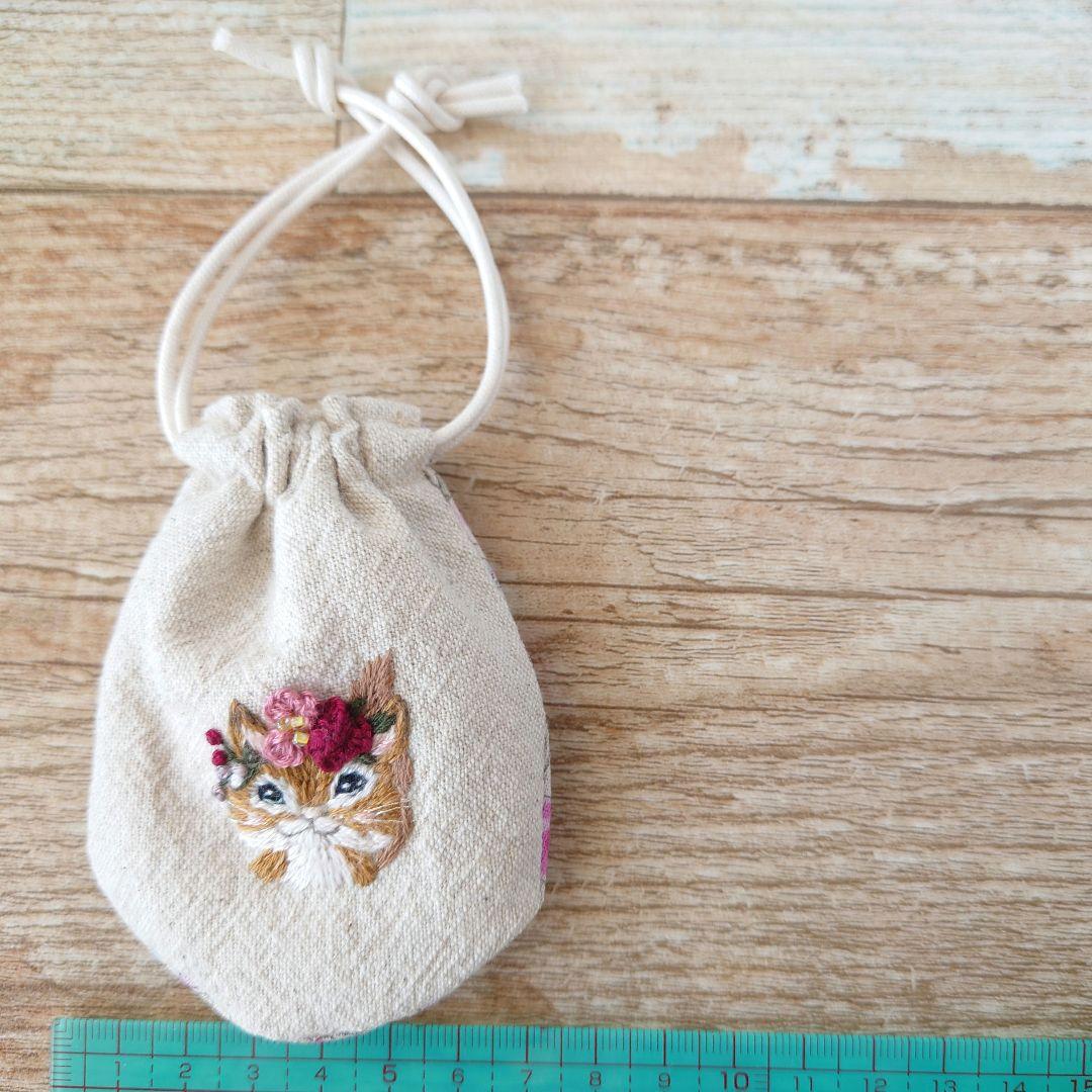 ちっちゃな巾着サシェ/詰替えタイプ【花冠のりす】