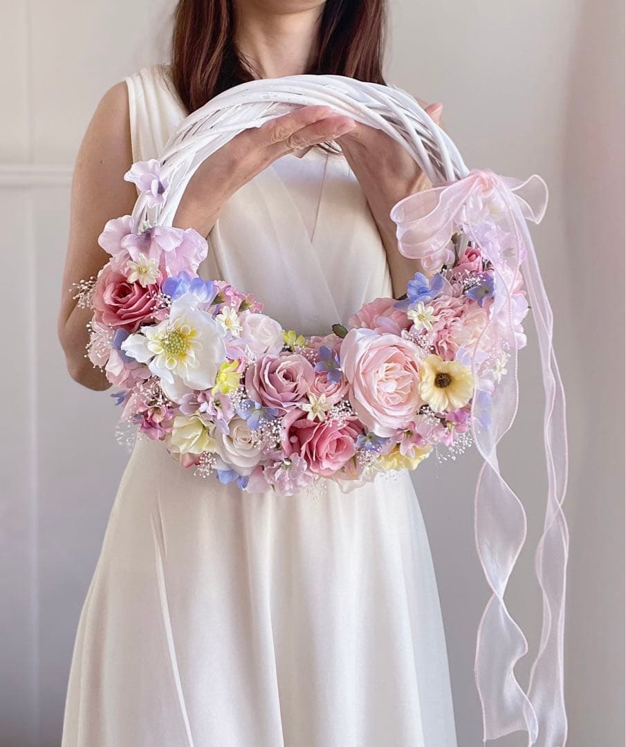 ラプンツェルカラー♡リースブーケ♡ブートニア付き