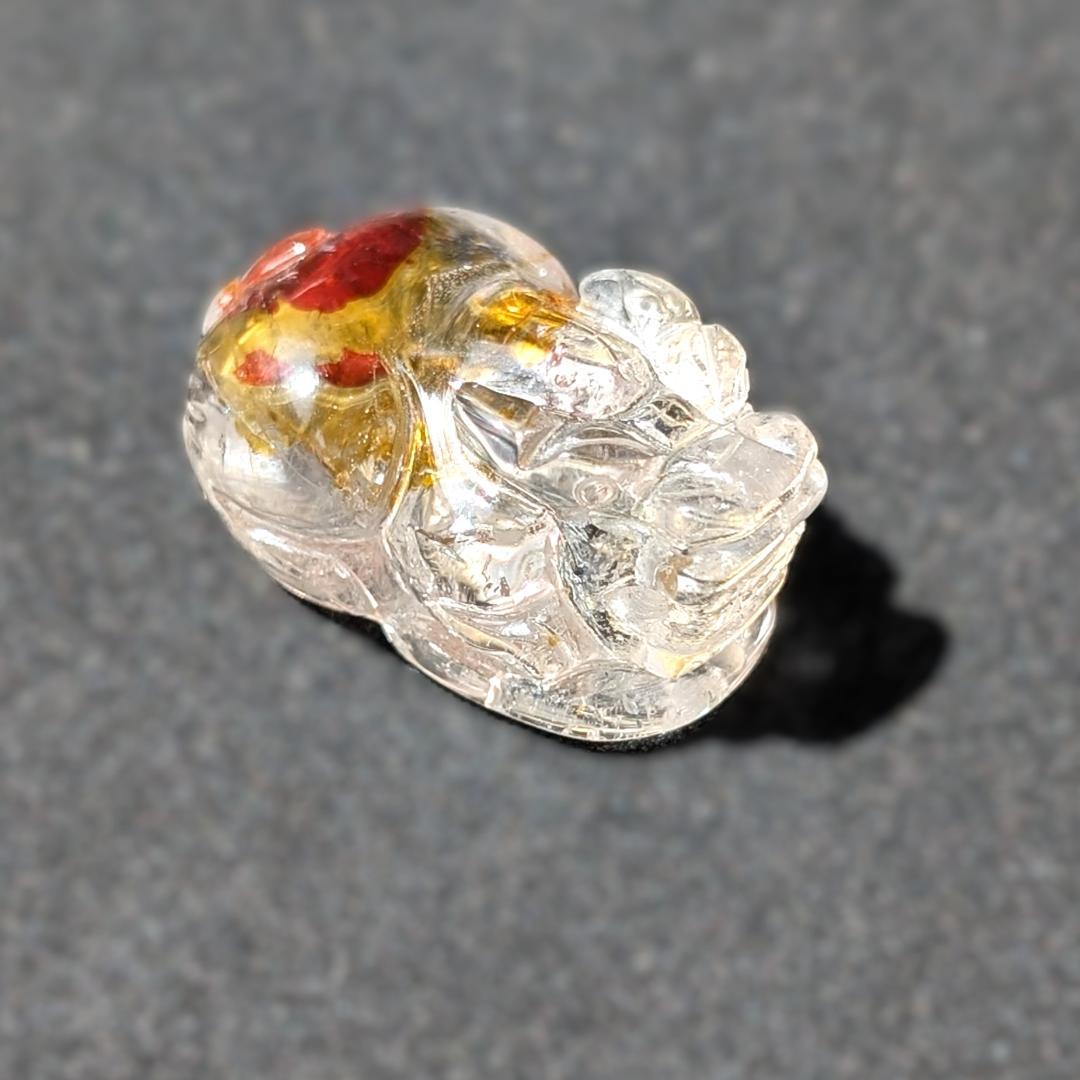 ライモナイトインクォーツ オーロラ入り貔貅 成功へと導くパワーストーン オブジェ