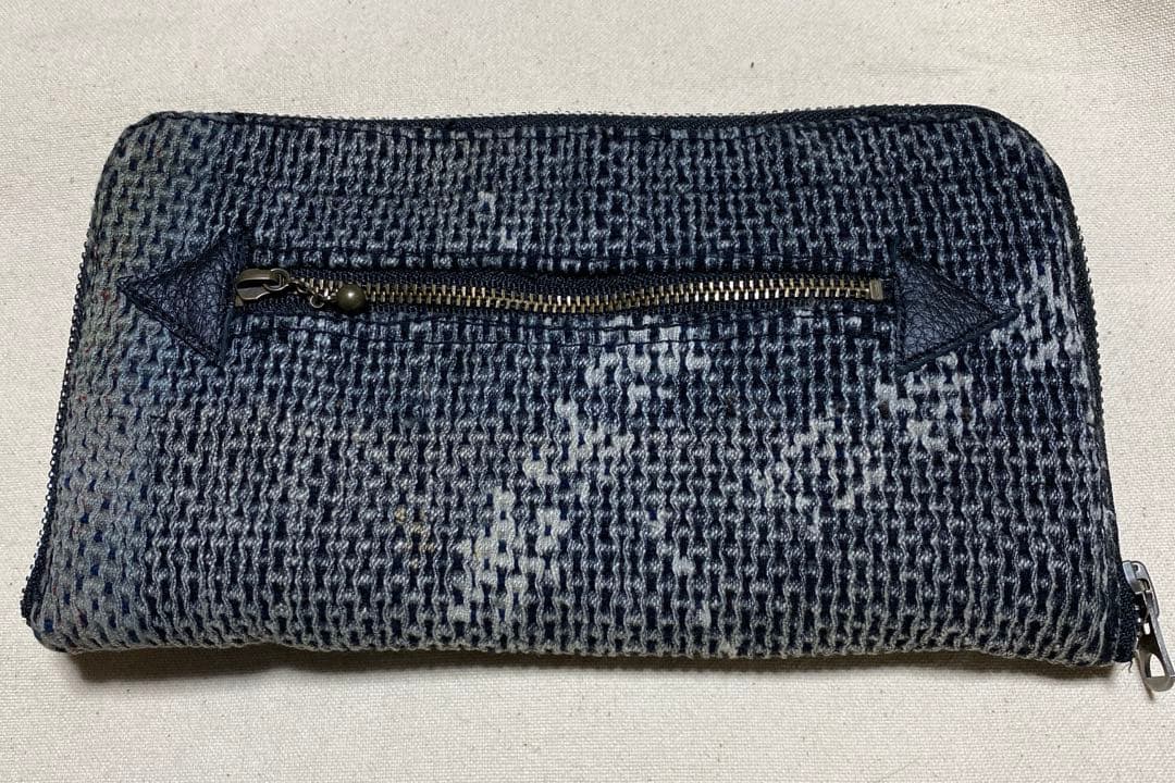 ◆手作り【長財布】刺子消防半纏　古布