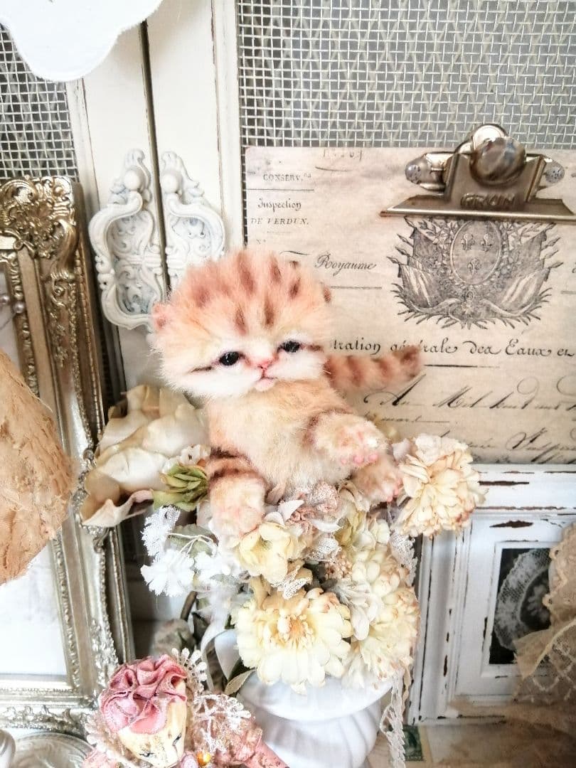 サリー様御予約❤️スナネコベビー♡子猫ちゃん♡アートドール♡かご付き❤️