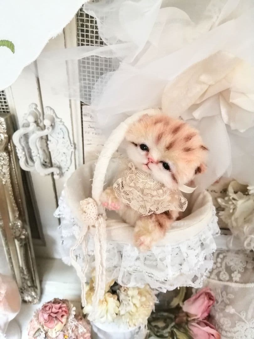 サリー様御予約❤️スナネコベビー♡子猫ちゃん♡アートドール♡かご付き❤️