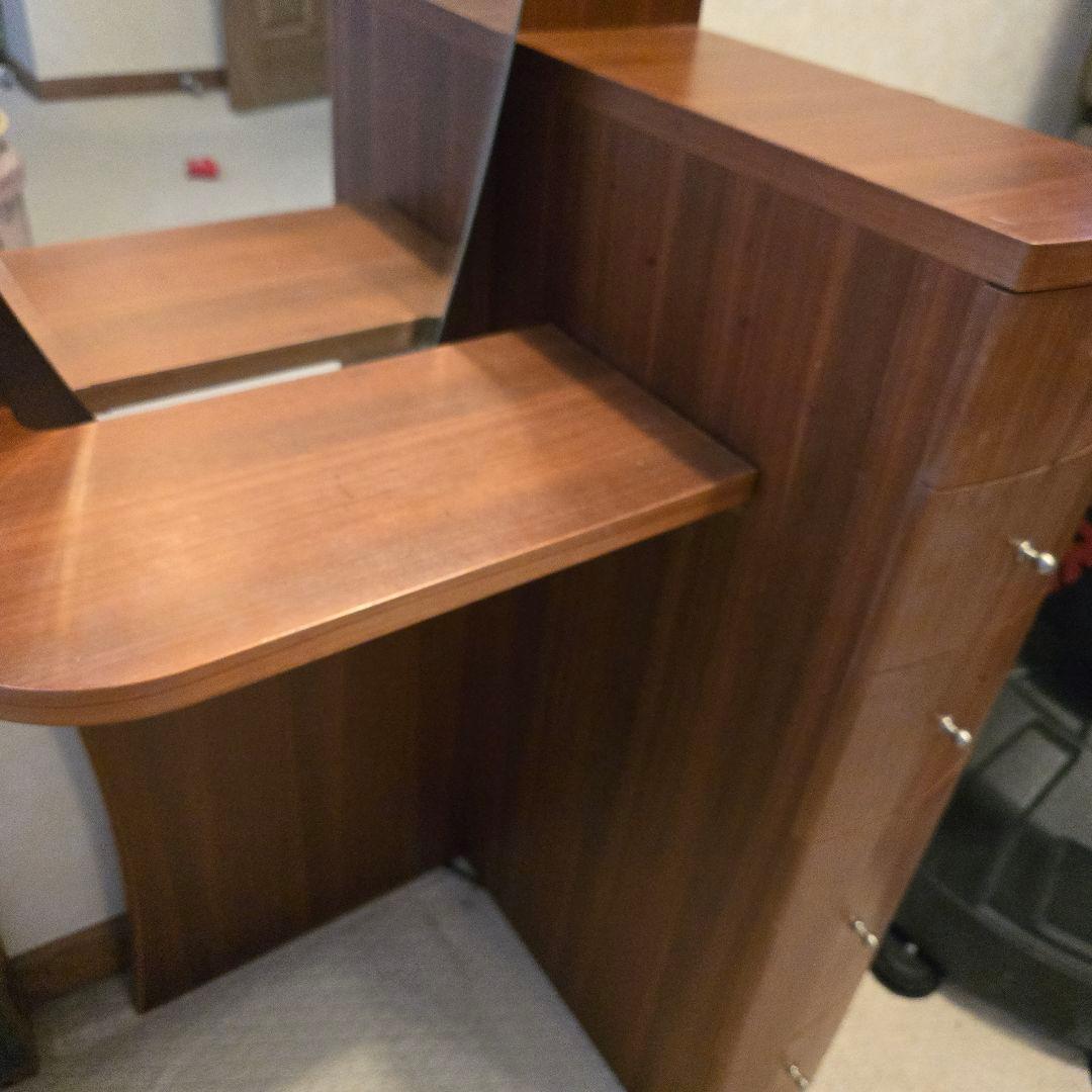 化粧台 サーフボード型 ライト付 収納 ミラー 全身鏡 寝室 メイ ドレッサー