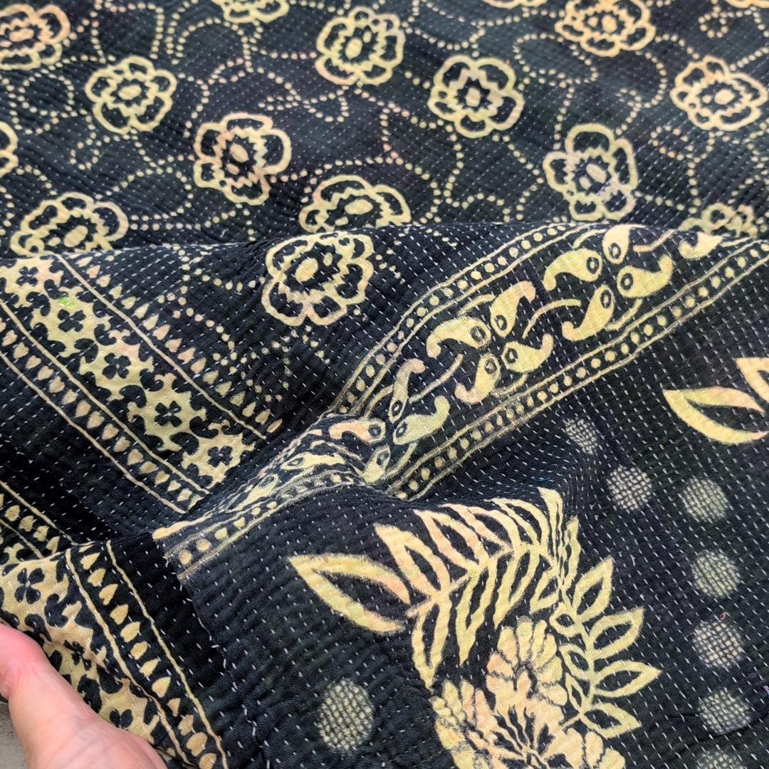 椿カメリア柄　ソファカバー 刺子 ヴィンテージカンタキルト　ラリーキルト　828