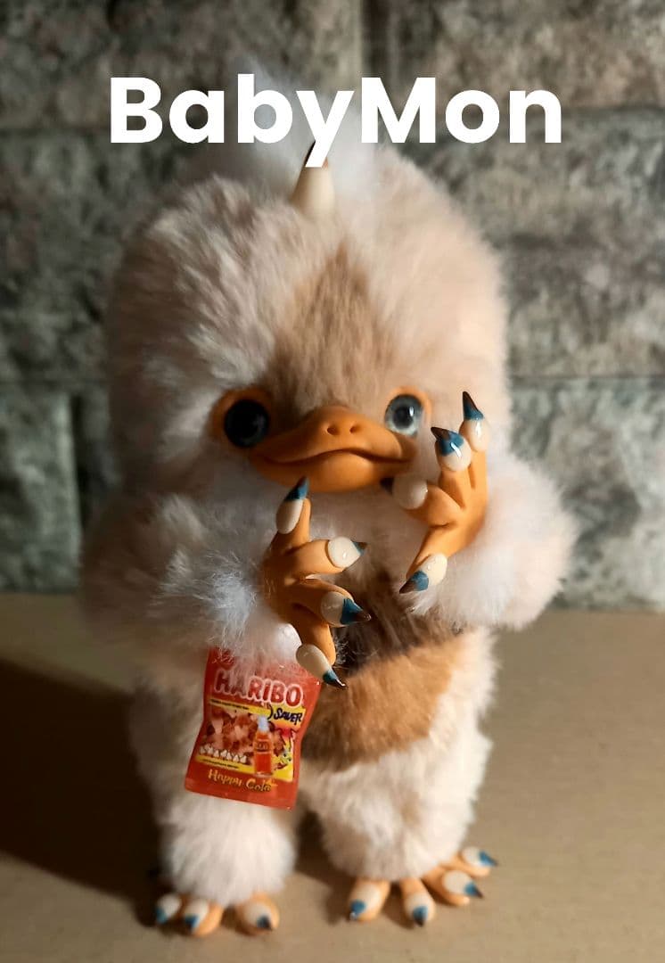 ハンドメイド・可動もぐベビモンさんのお人形・アートドール・ぬいぐるみ・創作ドール