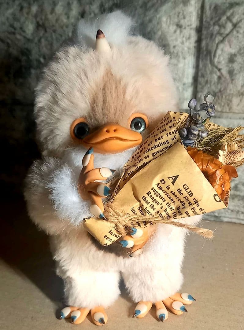 ハンドメイド・可動もぐベビモンさんのお人形・アートドール・ぬいぐるみ・創作ドール