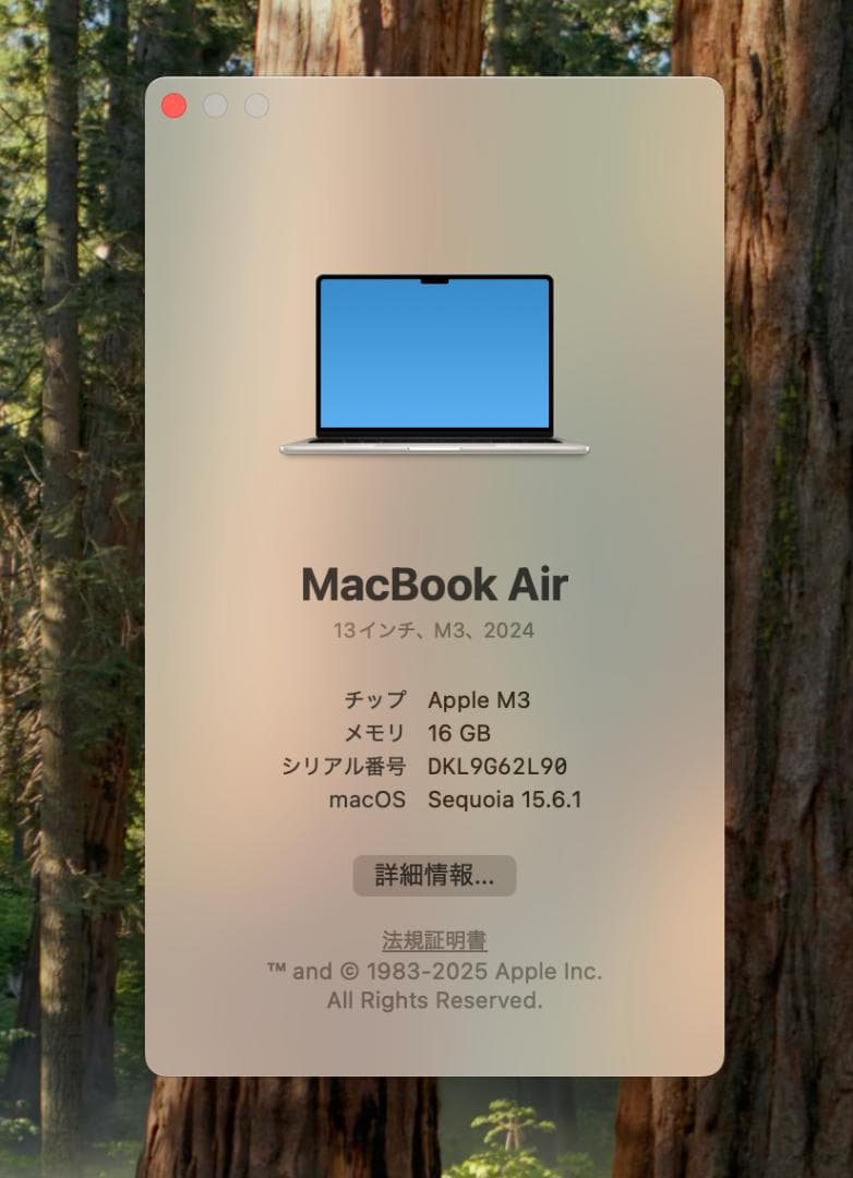 MacBookAir M3 13インチ USキーボード 16GB 256GB