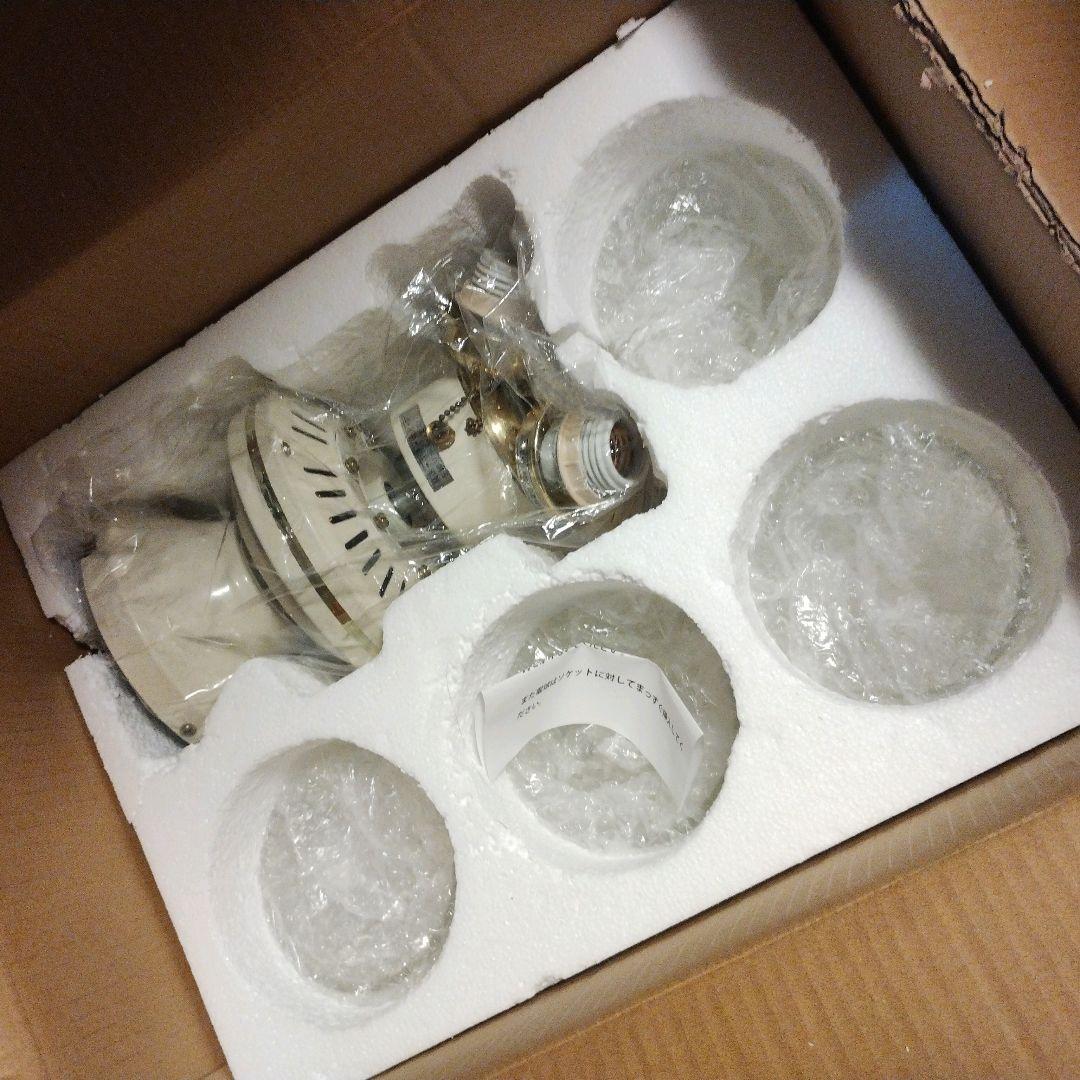 シーリングファンライト 4灯 引掛シーリング式 木目調 羽根付き照明