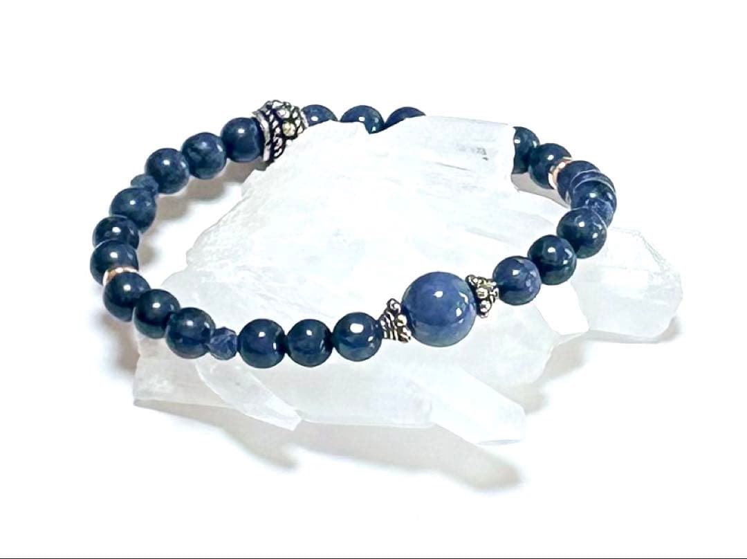 ⭐️天然石 ブルーサファイア SV925ロンデル ブレスレット