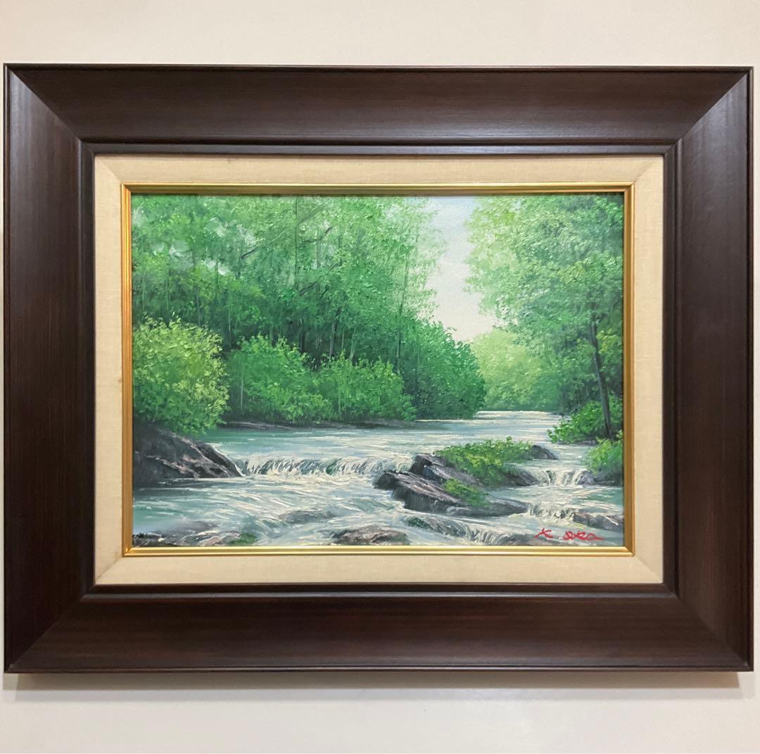 専用・絵画・額縁・油絵・岡 恵一・奧入瀬・F 4号・美術品・インテリア・雑貨