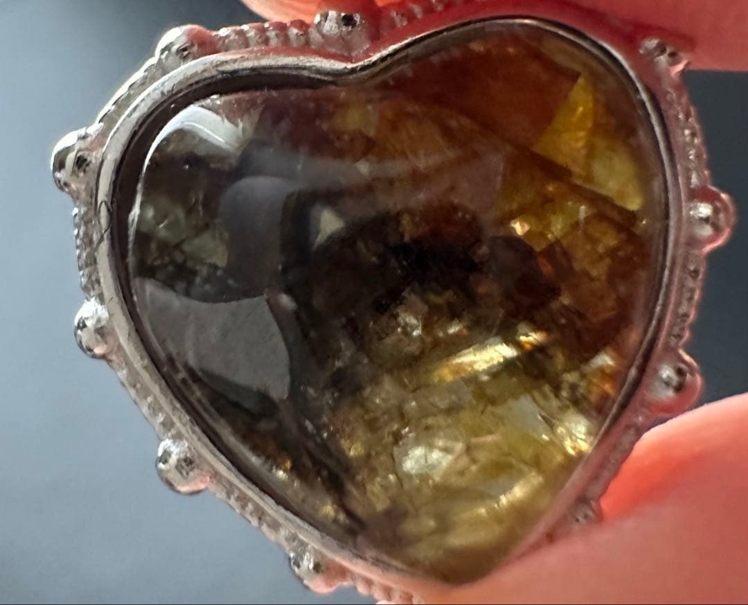 ★パラサイト隕石 s925 ハート★ネックレス ペンダントトップ パワー パーツ