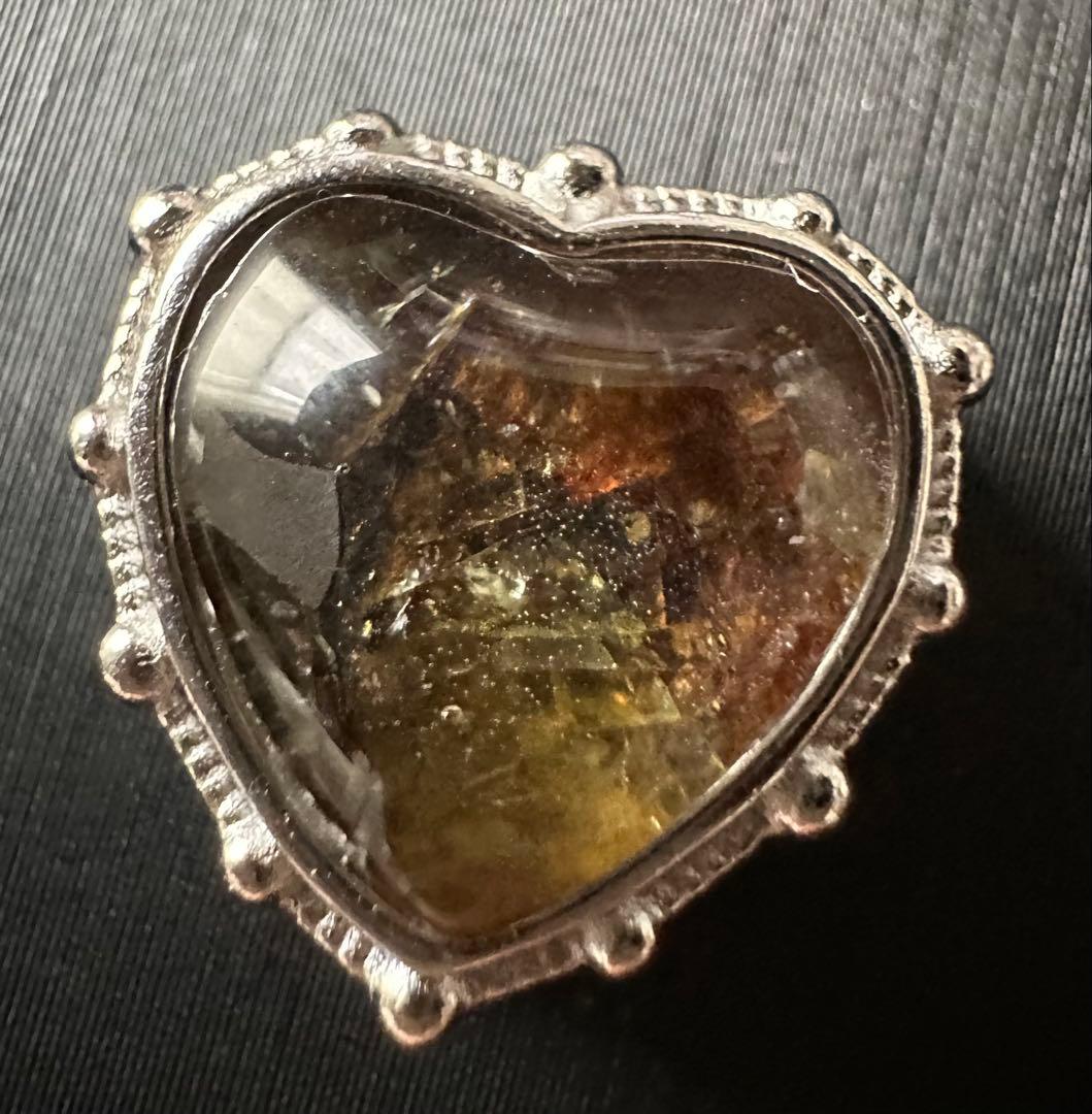 ★パラサイト隕石 s925 ハート★ネックレス ペンダントトップ パワー パーツ