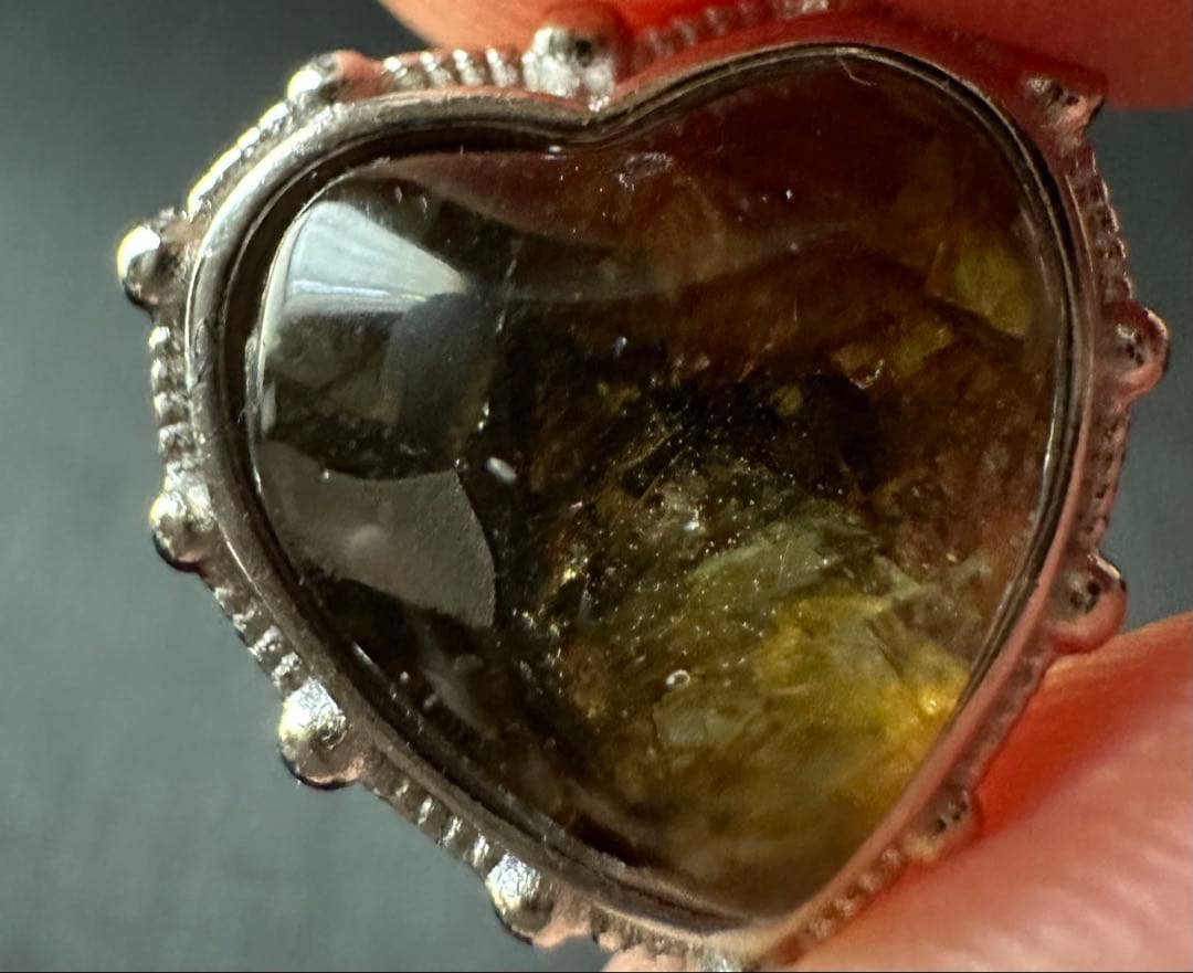 ★パラサイト隕石 s925 ハート★ネックレス ペンダントトップ パワー パーツ