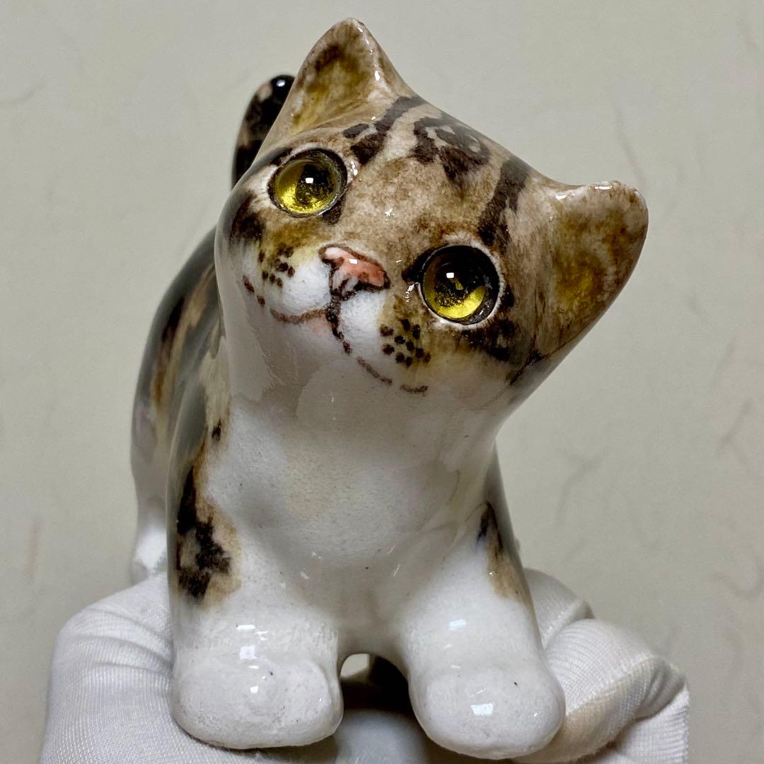 サイズ1　ウィンスタンレイキャット　ケンジントンキャット　小首傾げ猫　貫入無し