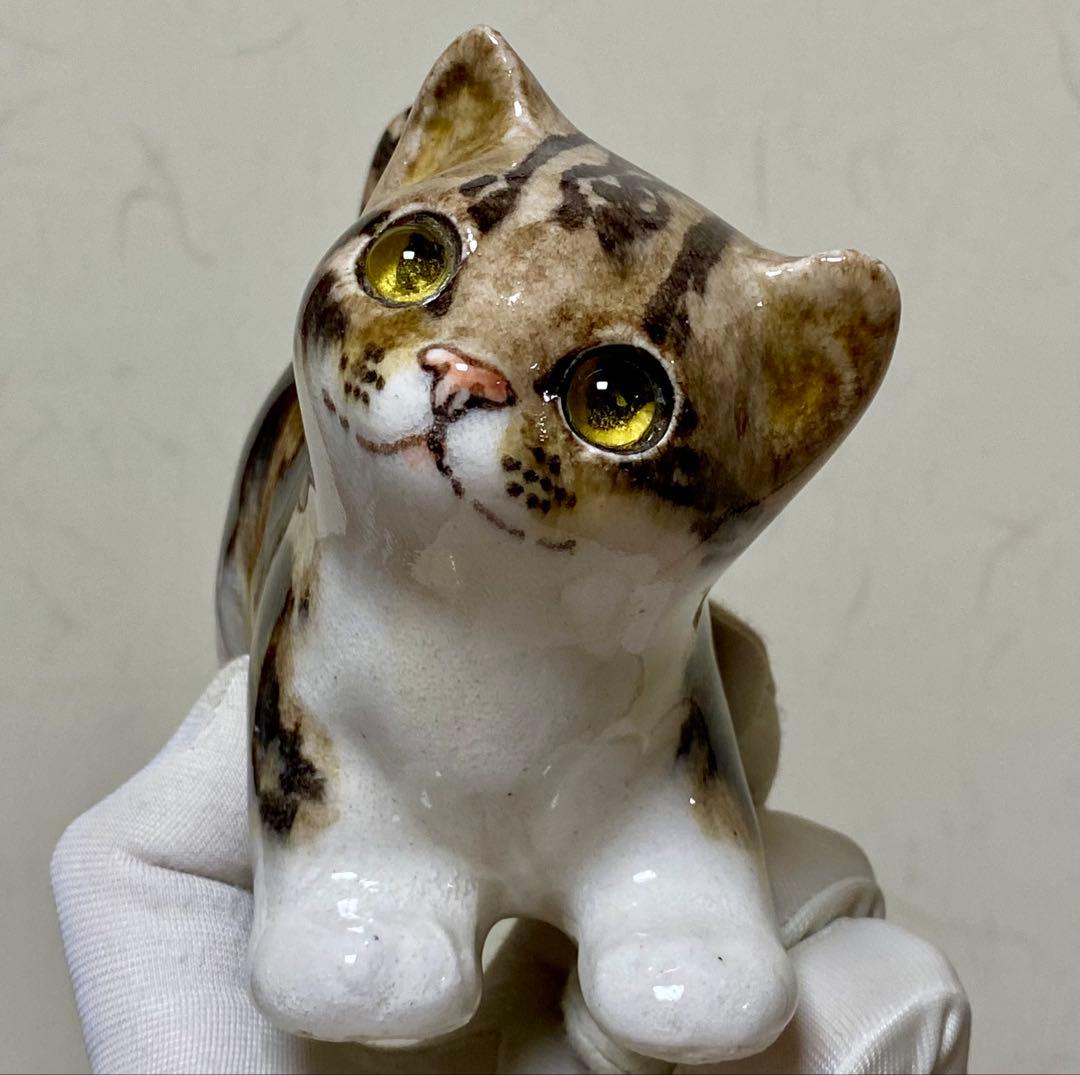 サイズ1　ウィンスタンレイキャット　ケンジントンキャット　小首傾げ猫　貫入無し