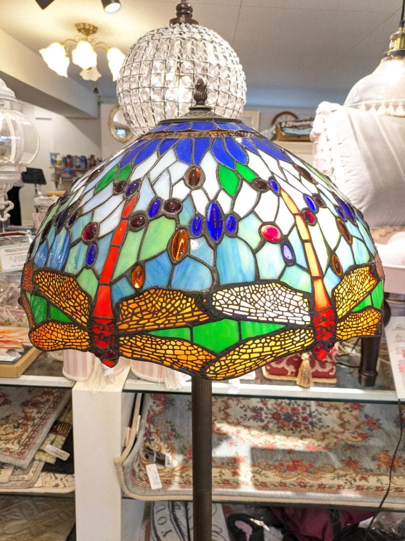50% ティファニーランプ ステンドグラス フロアライト フロアスタンド トンボ