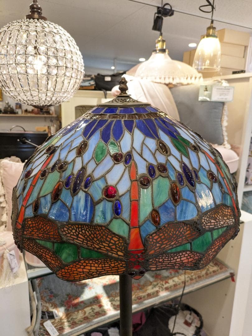 50% ティファニーランプ ステンドグラス フロアライト フロアスタンド トンボ