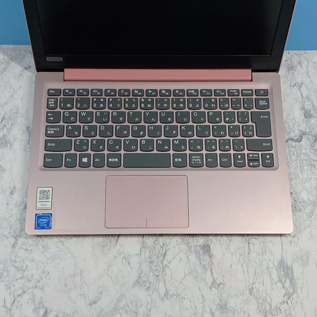 超軽量✨薄型✨SSD✨オフィス✨設定済✨カメラ✨ピンク✨レノボ小型ノートパソコン
