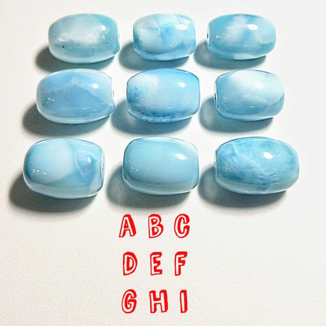 ★大粒！ラリマー 樽型 ビーズE(SA〜SA+)