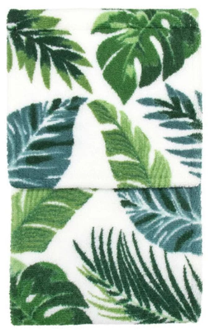 ボタニカル柄トイレセット 兼用フタカバー ４点セット 普通 洗浄 スリッパ