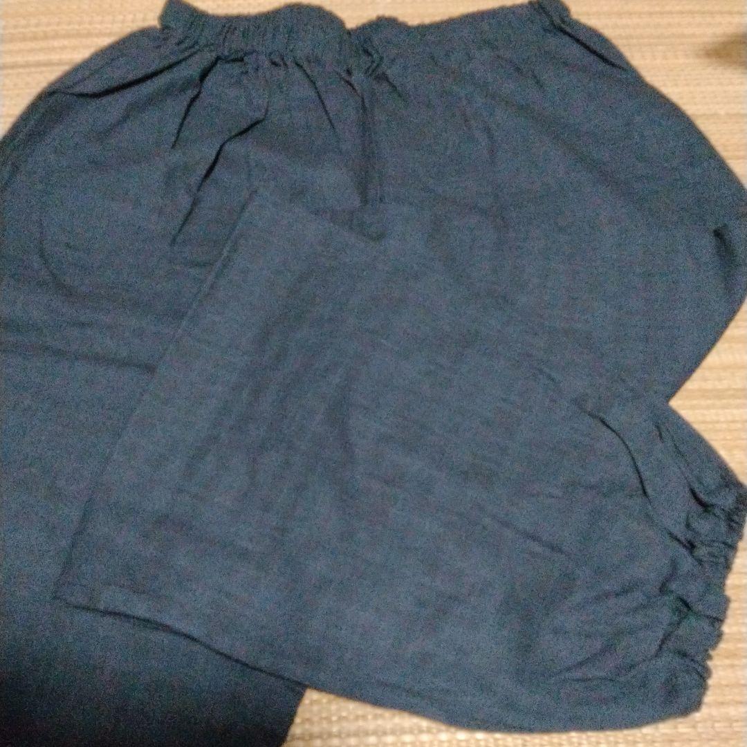 綿100％の良いくつろぎ着、濃紺作務衣綿婦人用上下セットお得、Lサイズ。