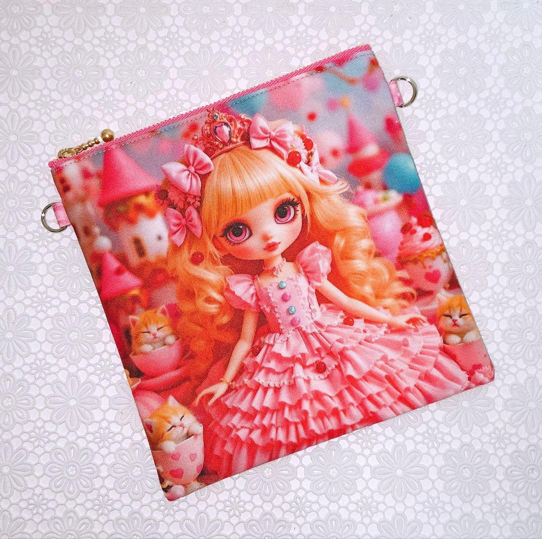 フラットポーチ♡レディ＆にゃんこ