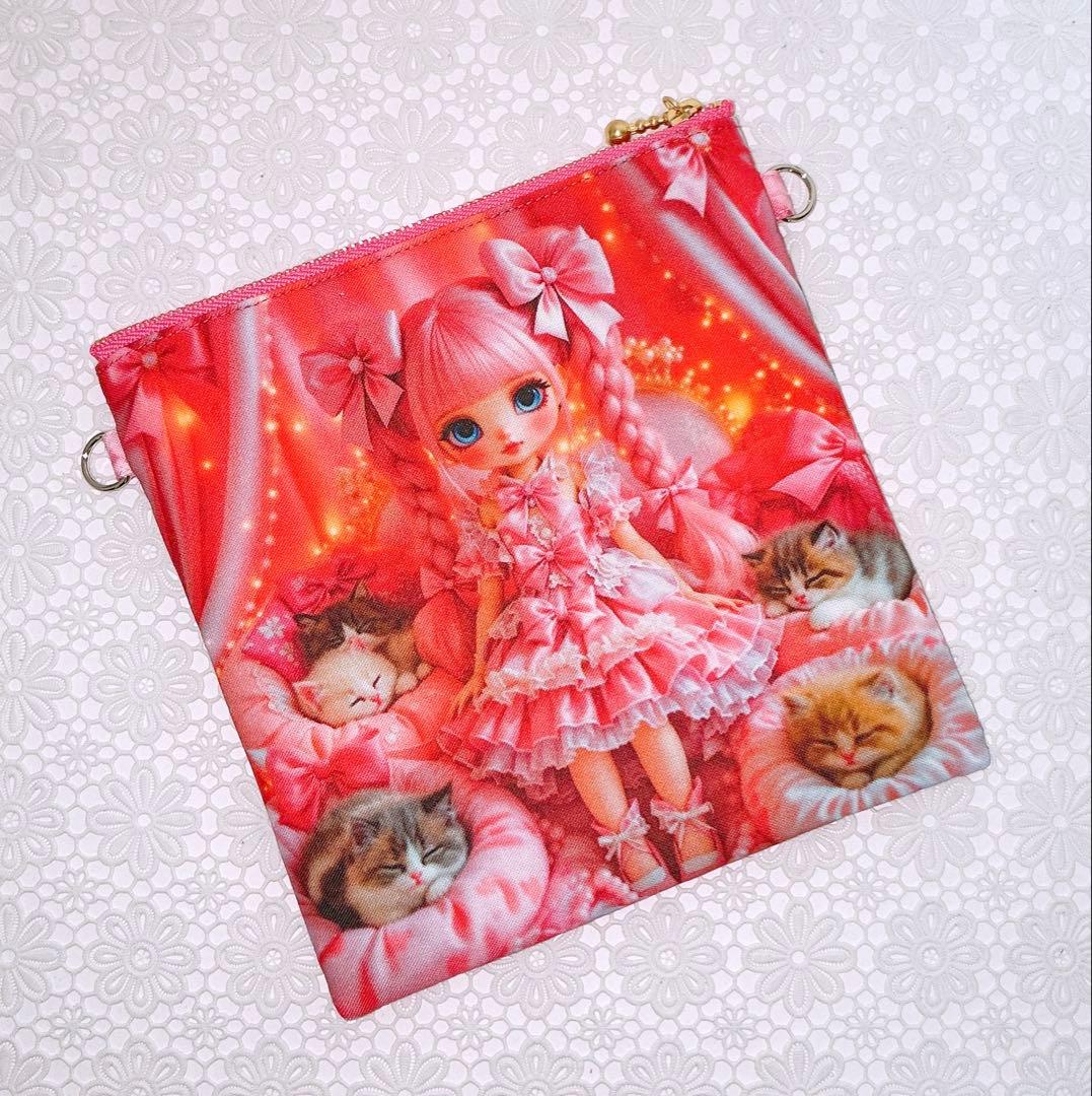 フラットポーチ♡レディ＆にゃんこ