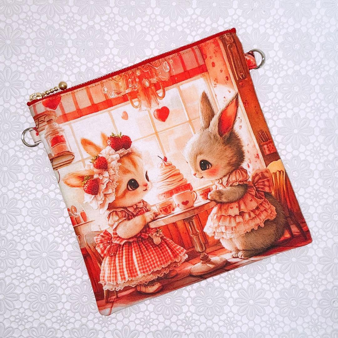 フラットポーチ♡レディ＆にゃんこ