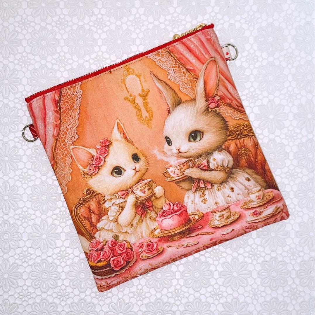 フラットポーチ♡レディ＆にゃんこ