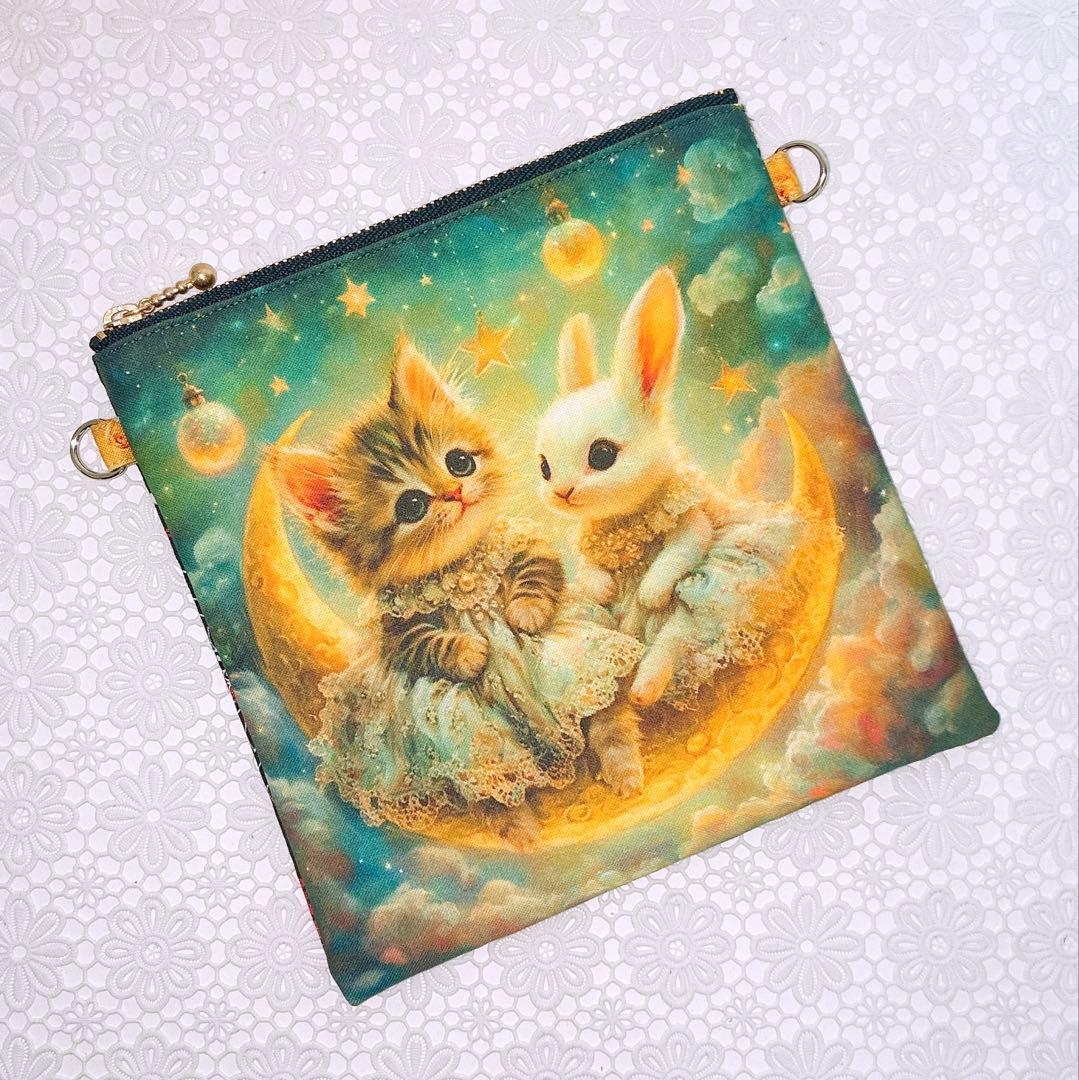 フラットポーチ♡レディ＆にゃんこ