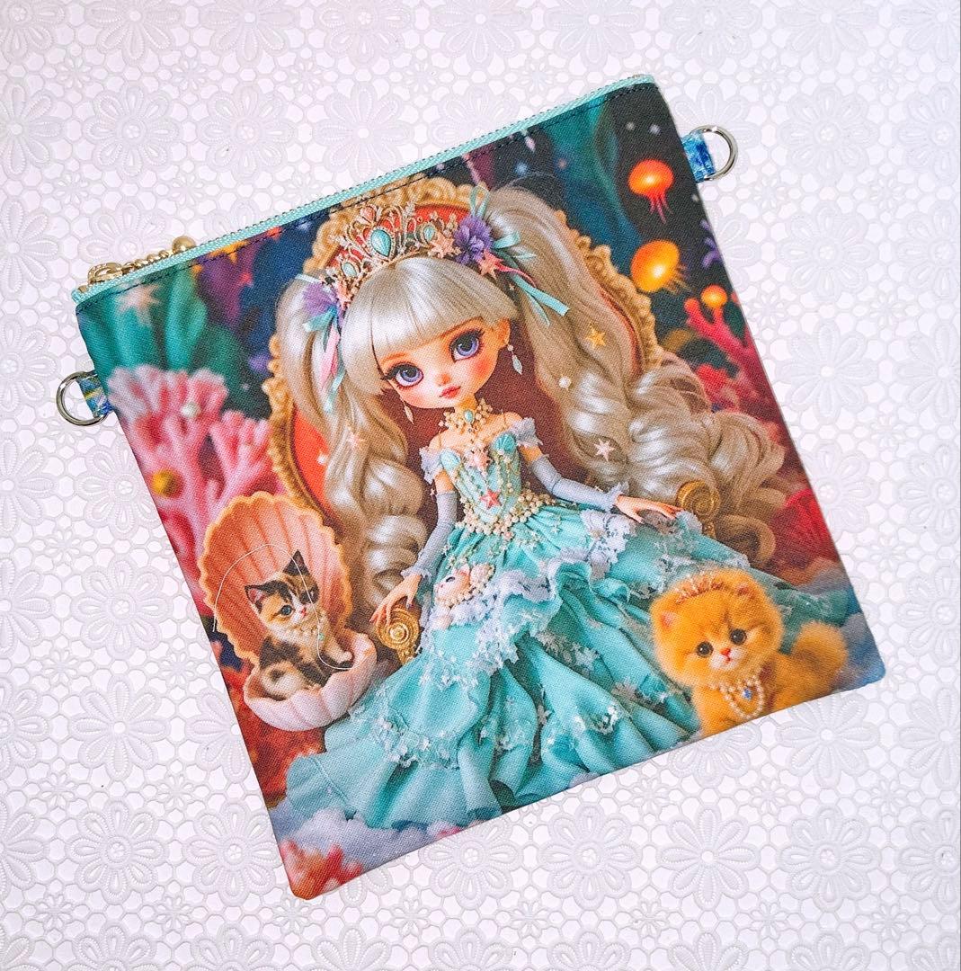 フラットポーチ♡レディ＆にゃんこ