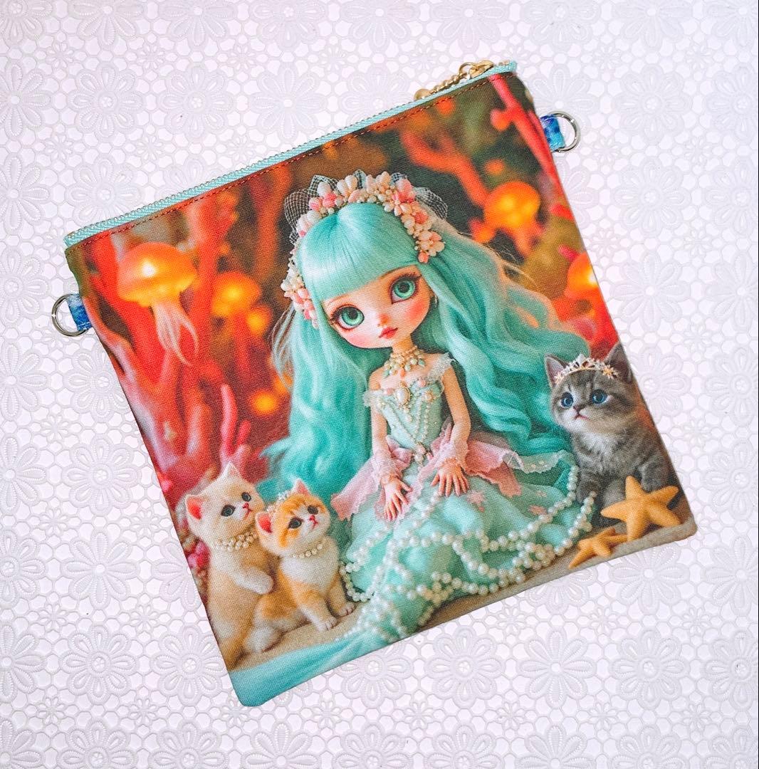 フラットポーチ♡レディ＆にゃんこ