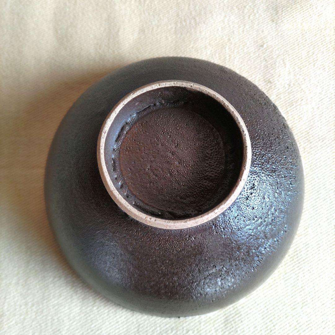 薩摩黒　鮫肌抹茶碗　D384