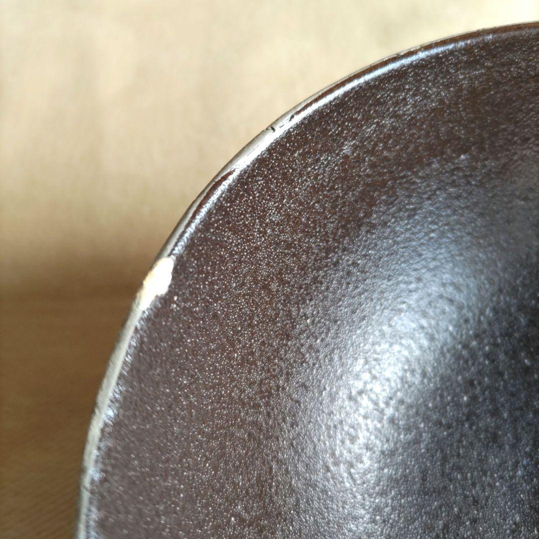 薩摩黒　鮫肌抹茶碗　D384